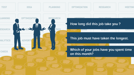 This work is probably this much? Is this the job that took the most time? What kind of work did you spend your time on this month?