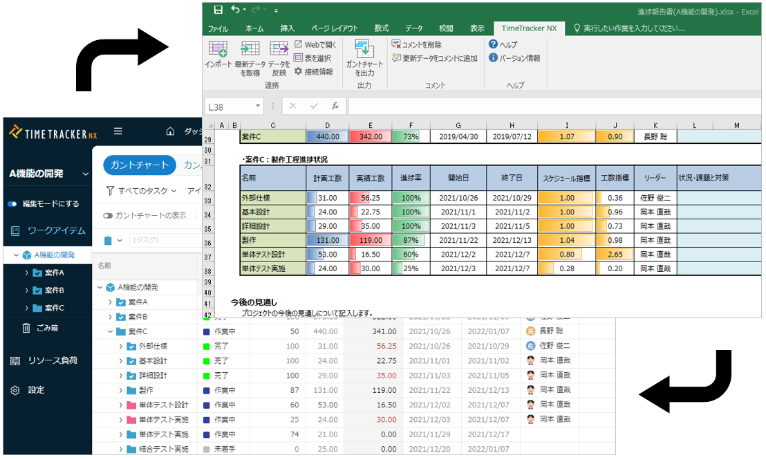 Excel連携アドインでできること Timetracker Nx ヘルプ